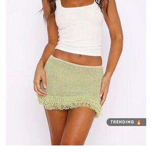 White fox boutique cha cha knit mini skirt